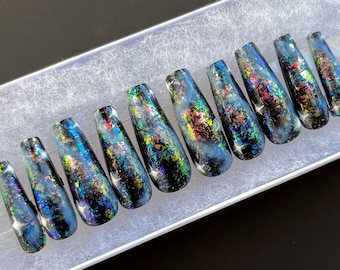 Lost in Space - Galaxy Handmade False Press-On Nail Extensions 10pcs