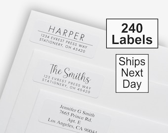 Return Address Labels - Set of 240 Custom Address Labels on Sheets - 1.75" x 0.66"