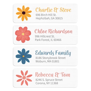 Floral Return Address Labels: Personalized Address Stickers