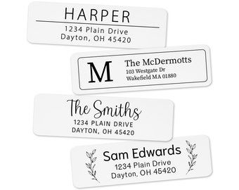 Personalized Return Address Labels (100-430 Labels) - Custom Address Stickers on Sheets