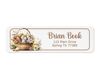 Easter Basket Return Address Label - (100-430 Labels) - Custom Address Labels - Evrest Press