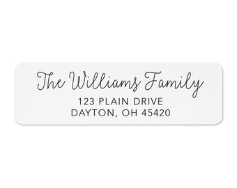 Personalized Return Address Label - (100-430 Labels) - Custom Address Labels - Evrest Press - The Williams Family