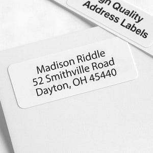 Rolled Return Address Labels – Personalized Mailing Stickers for Invitations & Cards