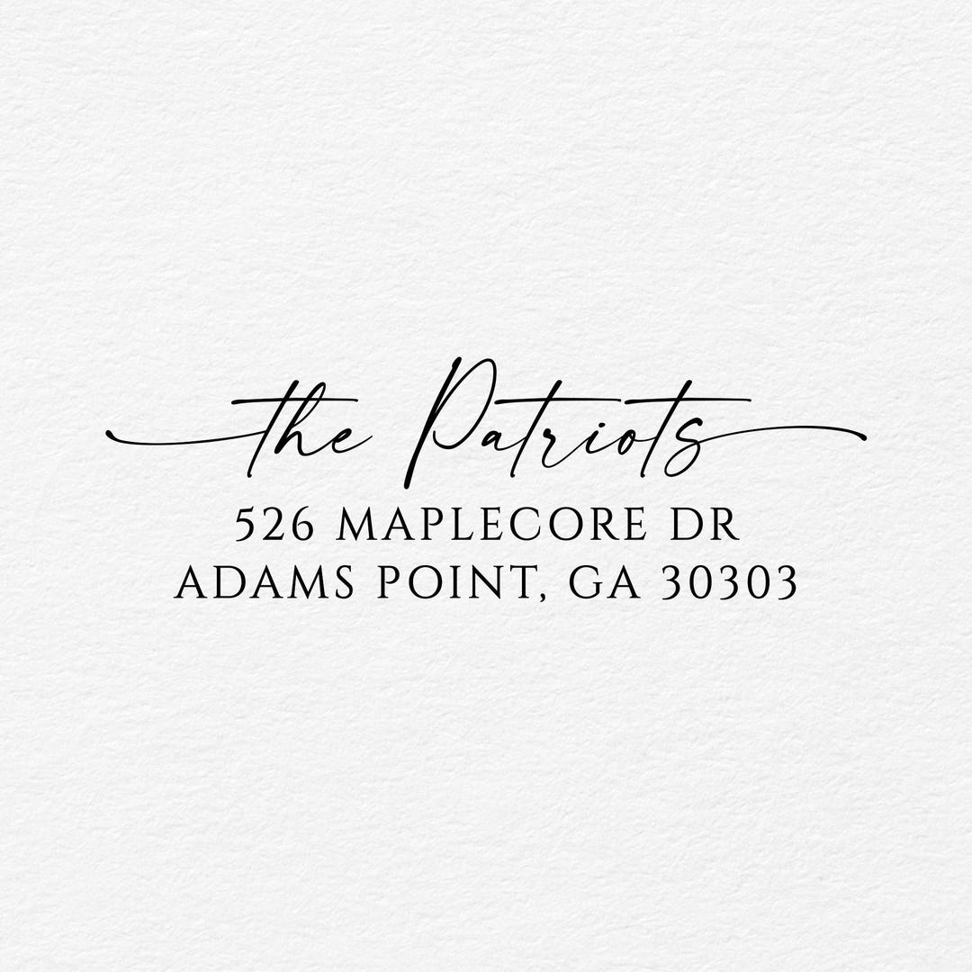 Script Address Stamp or Labels – Custom Return Address - Etsy