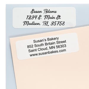 Address Labels - Custom Labels - White and Clear Return Address Labels - 28 Design Options - Sheet Format