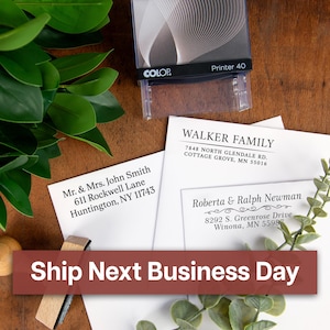 Personalized Return Address Stamp: Self-Inking or Wood Mount, Custom Design
