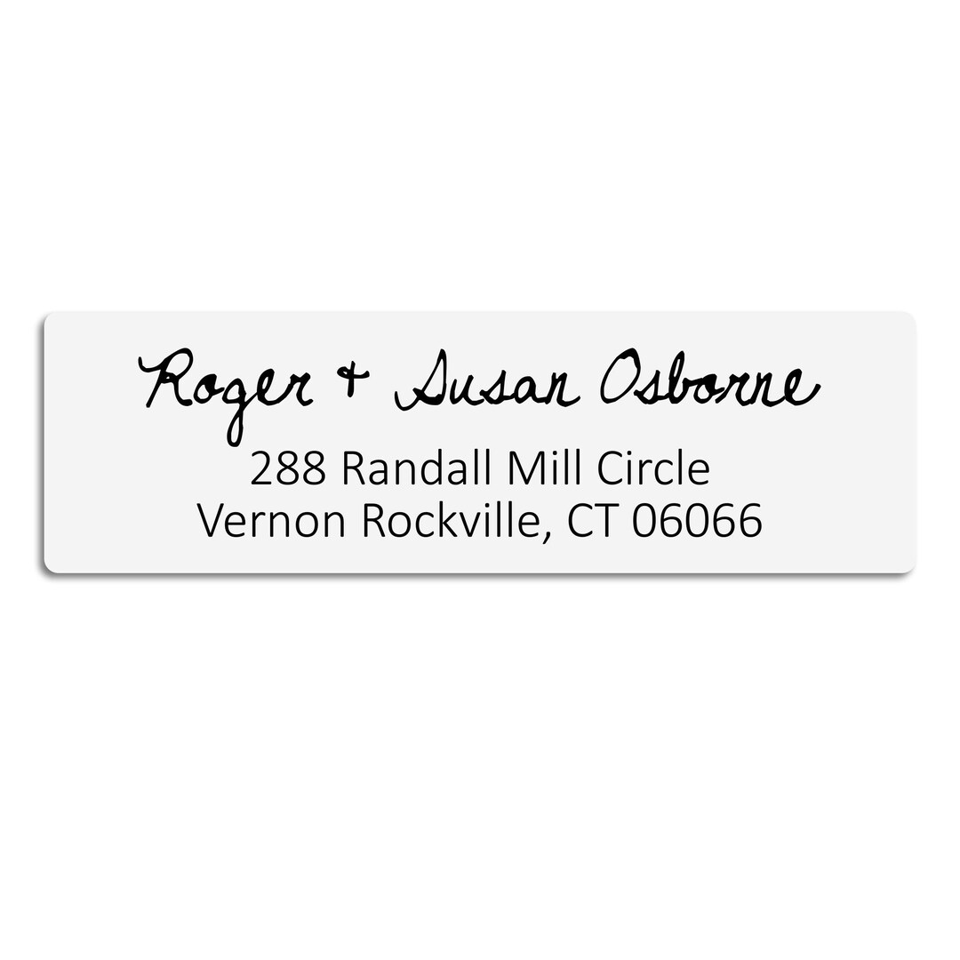 Cursive Handwriting Return Address Labels Elegant Personalized Address ...