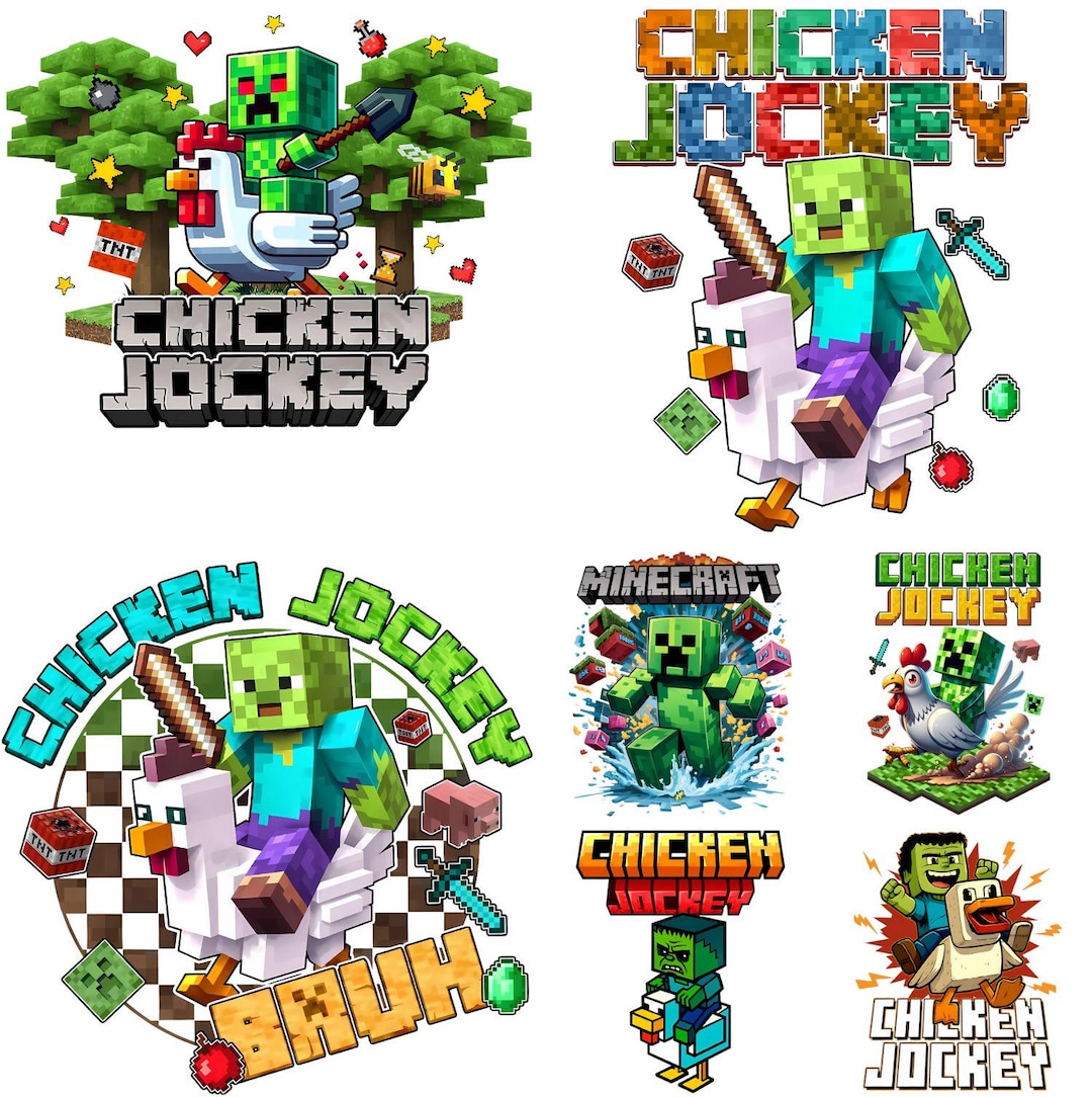 Chicken Jockey Bundle Png, Movie Meme Png, Minecraft Movie Png, Chicken ...