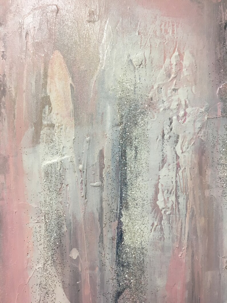 Erröten Rosa abstrakte CUSTOM Kunst weiß schwarz Silber | Etsy