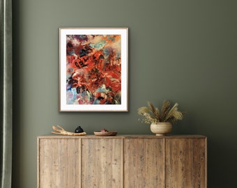 ETHEREAL FLOWERS | Fine art print, abstract wall,flowers art print, red art print, home decor,flower art print, modern flowers, red abstract