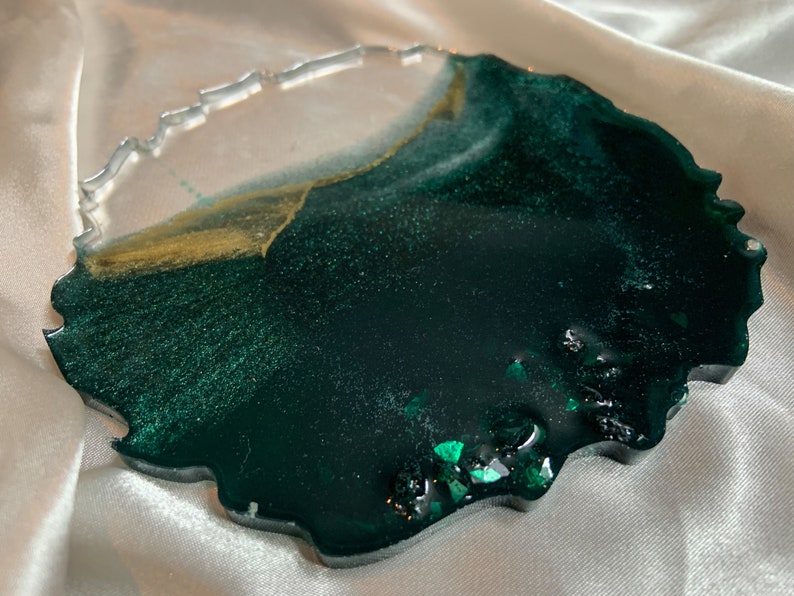 Emerald Green Resin Coasters Set of 4 Emerald Green Etsy