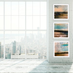 THREE LANDSCAPES |abstract print|fine art print|Contemporary|Seascape|beach art||horizon art|Ocean art|abstract sea|10” x10”|gallery wall