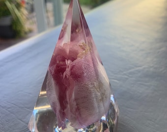 Pink Rose Resin ring holder|Wedding ring holder|Preserved rose gift|Hexagon ring holder|Bride gift|Ring dish|Gift for her|engagement gift