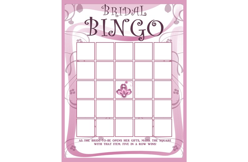 Bridal Shower Games Bridal Shower Bingo Bingo Games Shower Games for Bridal Shower Bingo Bridal Shower Games Spring Wedding
