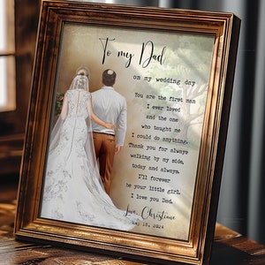 DAD WEDDING Gift From Bride Dad Gift Wedding Gift for Dad from Bride Father of the Bride Gift Daughter Dad Gift Wedding Art print for Dad