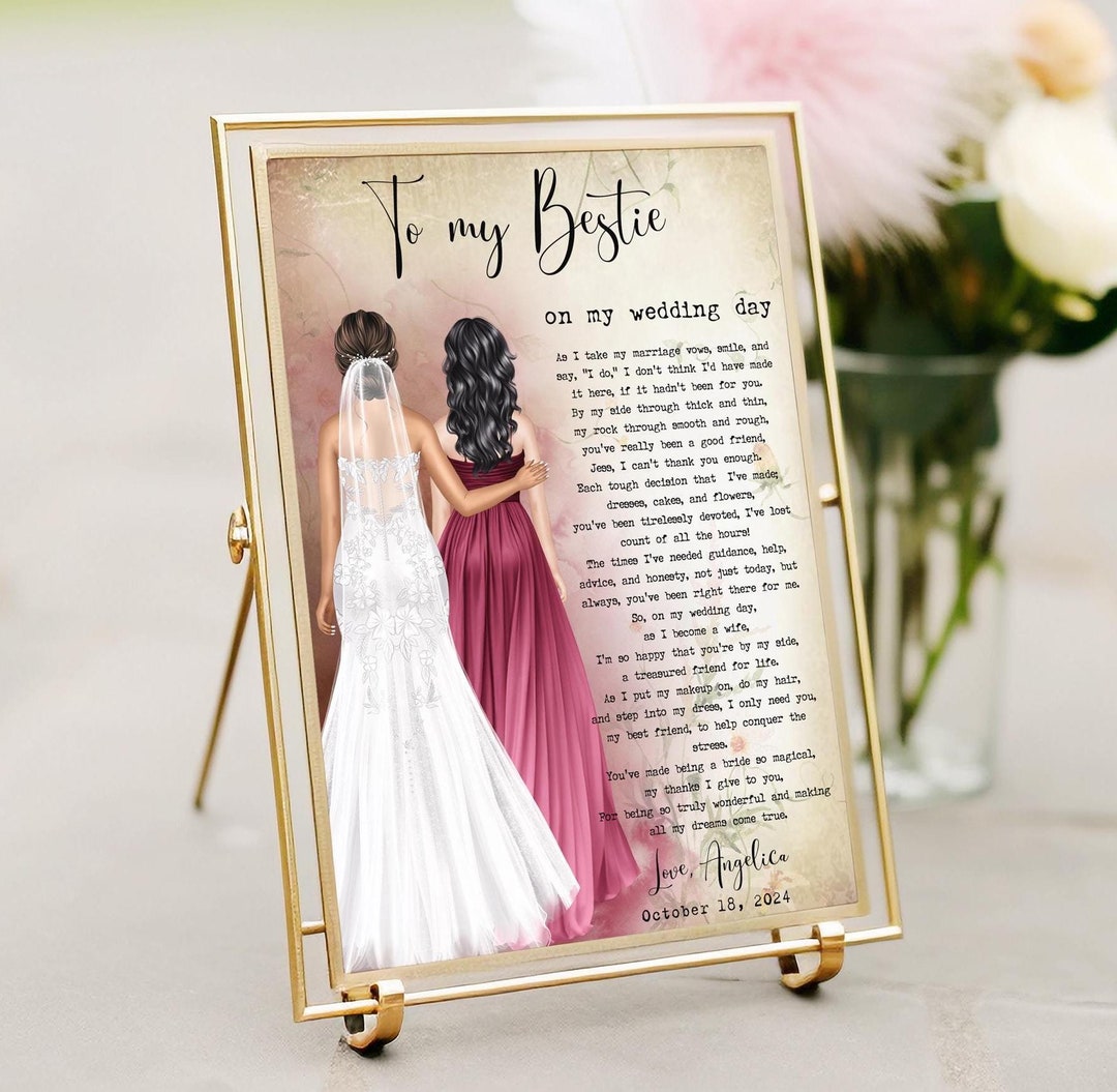 Gift for Best Friend on My Wedding Day, Best Friend Wedding Gift ...