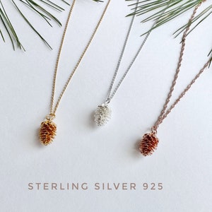 Sterling Silver Pinecone necklace, pine cone necklace, pinecone jewelry, pine cone jewelry, Christmas necklace
