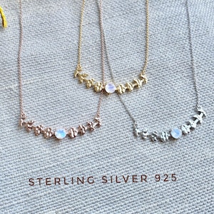 Sterling Zilveren Maan fase Ketting, Rainbow Moonstone ketting, Maanfase Ketting, Maansteen ketting, Maanfase Sieraden, Hemels