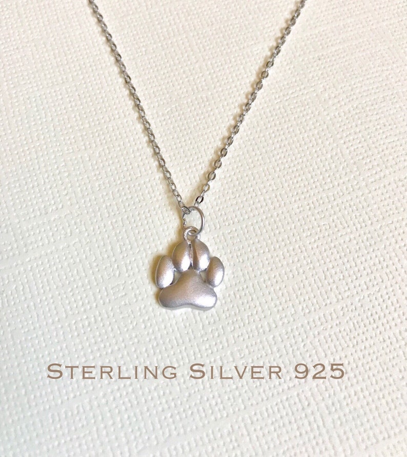 Rose Gold Over Sterling Silver Paw Print Necklace Dog Lover - Etsy