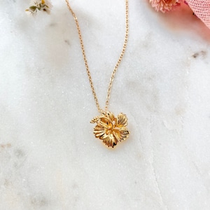 Sterling Silver Hibiscus necklace, Hibiscus necklace, Hawaiian necklace, Plumeria jewelry, Flower necklace,Bridesmaid gift