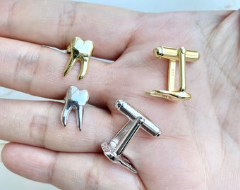 Sterling silver teeth cufflinks, Dental cufflinks, molar cufflinks, dental gifts, dental hygienist, dentist gifts, dental jewelry, tooth