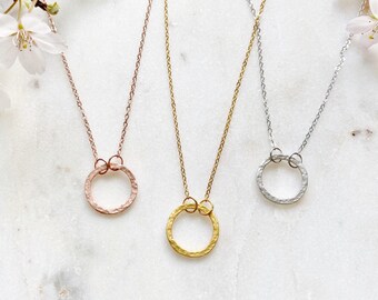 Sterling Silver Karma necklace, Open circle necklace, Eternity necklace, circle necklace, Mother necklace, gift for her, Karma jewelry