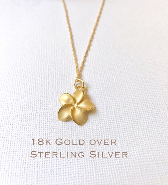 Gold plumeria deals necklace