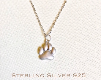 Sterling Silver Paw print ketting, hond liefhebbers ketting, kat liefhebbers ketting, huisdier memorial, hond memorial ketting, poot ketting, hond minnaar