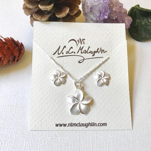 Sale Sterling Silver, Plumeria stud earrings, Plumeria earrings, Plumeria studs, Hawaiian earrings, Rose Gold Plumeria, Flower earring image 9