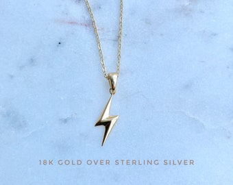 Sterling Silver Lighting Bolt necklace, Bolt necklace, Lightning Bolt necklace, Lightning necklace, Bolt Charm, Wizard necklace, Gold Bolt