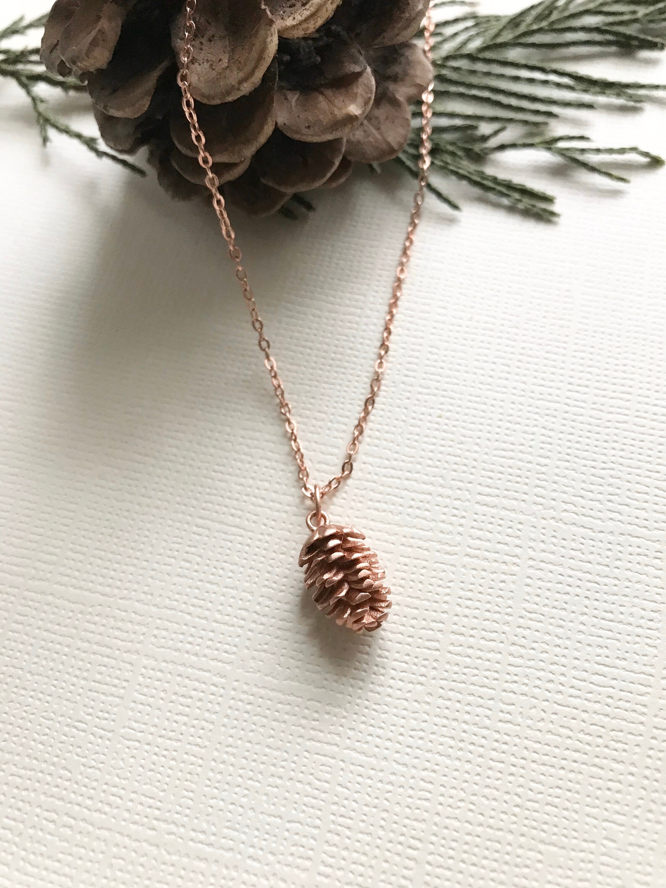 Sterling Silver Pinecone necklace pine cone necklace Etsy
