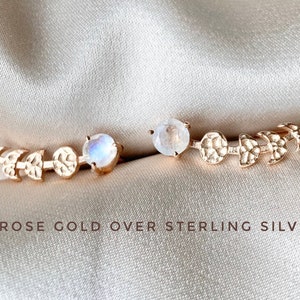 Sterling Silver Moon phase climber, Rainbow Moonstone earrings,Moon phase earrings, Moonstone ear crawler, Moon phase ear climber, moon