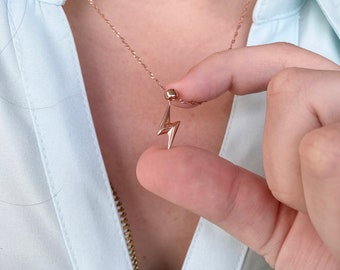 Sterling Silver Lightning Bolt necklace, Bolt necklace, Lighting Bolt necklace, Lightning necklace, Bolt Charm, Wizard necklace, Gold Bolt