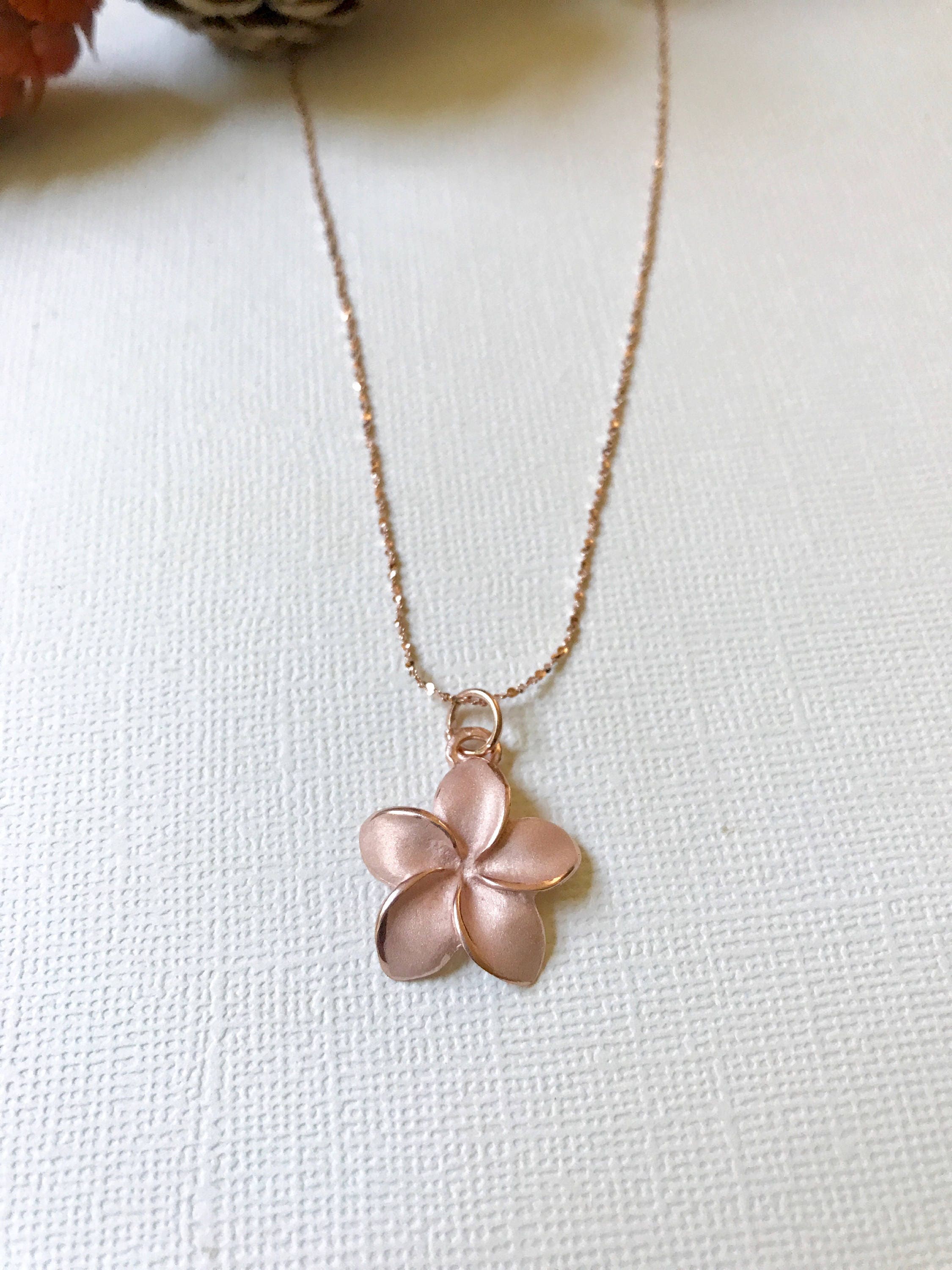 Sale Sterling Silver plumeria necklace Plumeria necklace Etsy