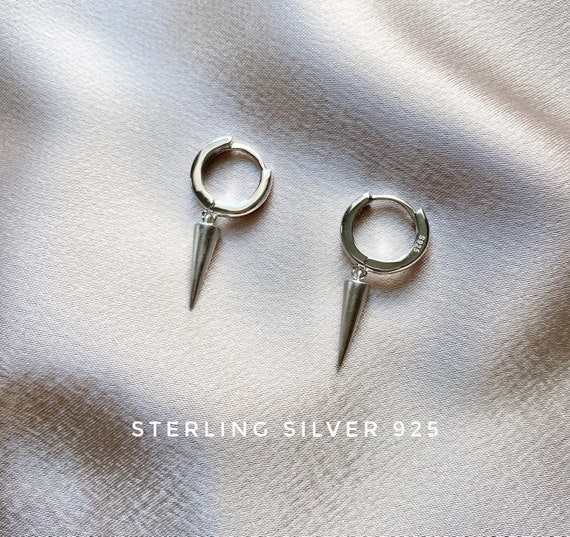 Sterling Silver Spike Earring Spike Hoop Earrings Spike - Etsy