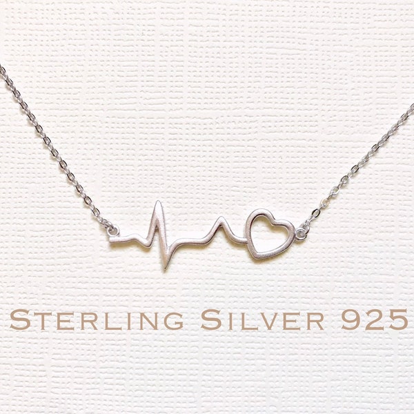 Sterling Silver heartbeat necklace, heartbeat necklace, EKG necklace, ECG necklace, medical gifts, nurse necklace, doctor necklace,nurse gif