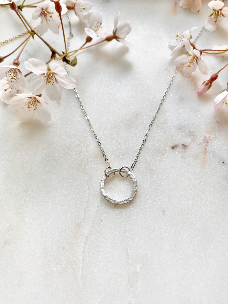 Sterling Silver Karma Necklace Open Circle Necklace Eternity Etsy