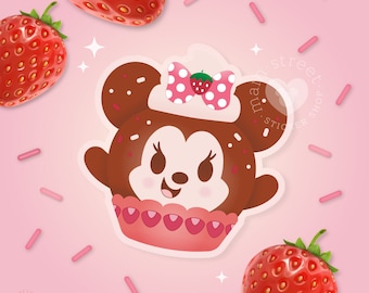 Chocolate Strawberry Minnie Munchling Sticker 3”