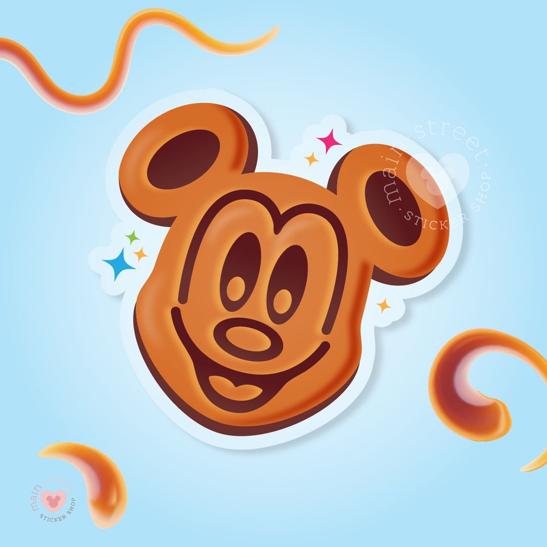 Mickey Waffle Sticker Disney Snacks Mickey Waffle Sticker 3” - Etsy
