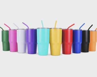 Wholesale Powder Coated 30 oz Tumblers, Bulk Tumblers for Laser Engraving, Double Wall Stainless Steel Tumblers in Bulk, Travel Mugs & Cups