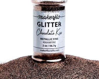 Metallic Fine Glitter Shape - Chocolate Kiss Packed in 2 oz Bottle, High Quality Polyester and Solvent Resistant Glitter