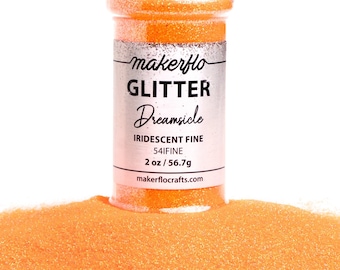 Iridescent Fine Glitter Shape - Dreamsicle Packed in 2 oz Bottle, High Quality Polyester and Solvent Resistant Glitter