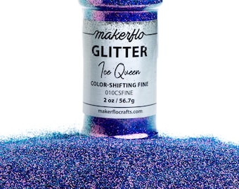 Color Shifting Fine Glitter - Ice Queen 2 oz Bottle, High Quality and Solvent Resistant Glitter