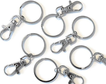 Pack of 50 Assembled Keychain Rings with Lobster Clasps, Packaged in a Plastic Bag