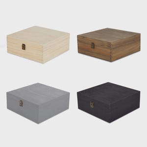 Bulk Wholesale Large Wood Boxes, Unfinished Memory Boxes, Hinged Wood Boxes, Trinket Craft Boxes, Wooden Treasure Box, MakerFlo Boxes