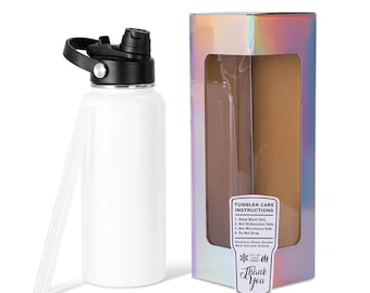 Sublimation 32 oz Hydro Water Bottle - 1 Pack with 2-in-1 Lid | Craft-Ready for DIY & Personalization (Sublimation, Epoxy, UV DTF, Vinyl)