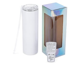 30 oz Sublimation Skinny Tumbler with Lid and Straw, Craft-Ready Tumbler for DIY Personalization - Sublimation, Epoxy, UV DTF, Vinyl