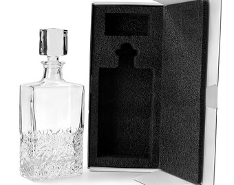 Rectangular Customizable Decanter with Airtight Stopper - 750 ml (24 oz), Ideal for DIY Personalization - Laser Engraving, UV DTF, Vinyl