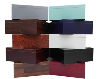 MakerFlo Cedar Lined Valet Box Case of 8, Large Spanish Cedar Humidor, Laser Engraving Blank, Keepsake Box