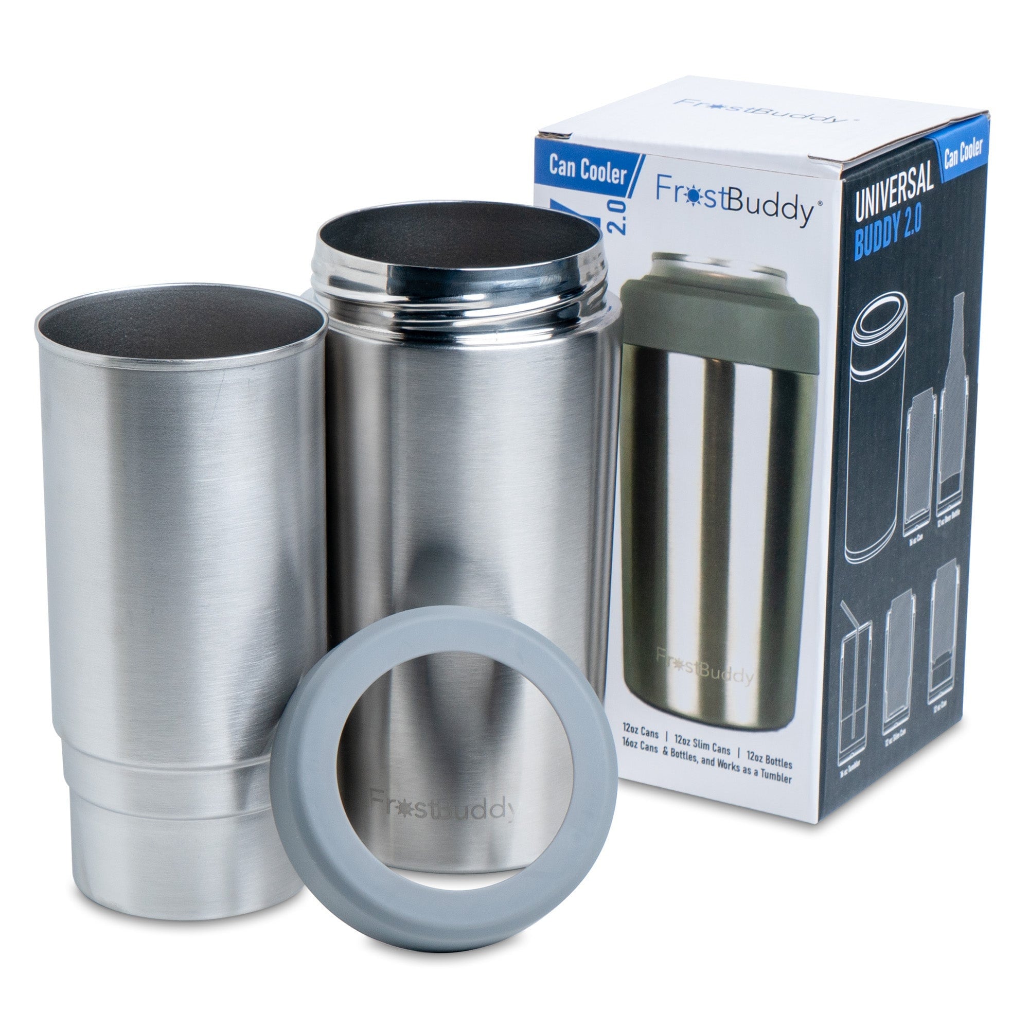 VEVELU 25 Pack 4-in-1 Skinny Can Cooler Double Wall Stainless Steel  Insulated Can Holder, 16 OZ Sublimation Slim Skinny White Stainless Steel  Can